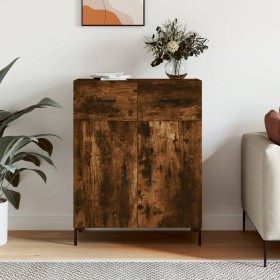 Smoked oak engineered wood sideboard 69.5x34x90 cm by vidaXL, Sideboards - Ref: Foro24-827985, Price: 85,99 €, Discount: %