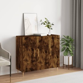 Smoked oak engineered wood sideboard 90x34x80 cm by vidaXL, Sideboards - Ref: Foro24-828097, Price: 63,21 €, Discount: %