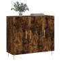 Aparador de madera de ingeniería roble ahumado 90x34x80 cm de vidaXL, Aparadores - Ref: Foro24-828097, Precio: 63,21 €, Descu...