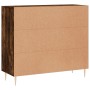 Aparador de madera de ingeniería roble ahumado 90x34x80 cm de vidaXL, Aparadores - Ref: Foro24-828097, Precio: 63,21 €, Descu...