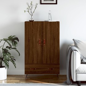 Tall engineered wood sideboard in brown oak 69.5x31x115 cm by vidaXL, Sideboards - Ref: Foro24-828211, Price: 88,43 €, Discou...