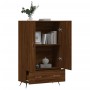 Tall engineered wood sideboard in brown oak 69.5x31x115 cm by vidaXL, Sideboards - Ref: Foro24-828211, Price: 86,99 €, Discou...