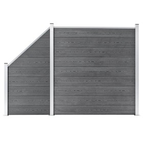 Fence set 1 square + 1 oblique WPC gray 273x186 cm by vidaXL, fence panels - Ref: Foro24-3054431, Price: 510,02 €, Discount: %