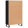 Tall black engineered wood sideboard 69.5x31x115 cm by vidaXL, Sideboards - Ref: Foro24-828261, Price: 116,68 €, Discount: %