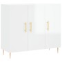 Glossy white engineered wood sideboard 90x34x80 cm by vidaXL, Sideboards - Ref: Foro24-828094, Price: 85,45 €, Discount: %