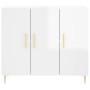 Glossy white engineered wood sideboard 90x34x80 cm by vidaXL, Sideboards - Ref: Foro24-828094, Price: 85,45 €, Discount: %