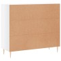 Glossy white engineered wood sideboard 90x34x80 cm by vidaXL, Sideboards - Ref: Foro24-828094, Price: 85,45 €, Discount: %