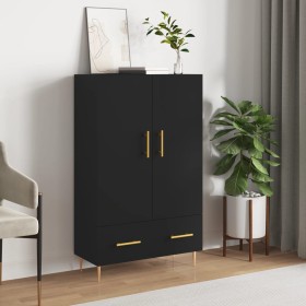 Tall black engineered wood sideboard 69.5x31x115 cm by vidaXL, Sideboards - Ref: Foro24-828221, Price: 86,01 €, Discount: %