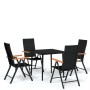 Juego de comedor para jardín 5 piezas negro de vidaXL, Conjuntos de jardín - Ref: Foro24-3099120, Precio: 383,45 €, Descuento: %