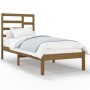 Estructura de cama madera maciza marrón miel 75x190 cm de vidaXL, Camas y somieres - Ref: Foro24-3105758, Precio: 90,99 €, De...