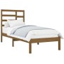 Estructura de cama madera maciza marrón miel 75x190 cm de vidaXL, Camas y somieres - Ref: Foro24-3105758, Precio: 90,99 €, De...