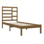 Estructura de cama madera maciza marrón miel 75x190 cm de vidaXL, Camas y somieres - Ref: Foro24-3105758, Precio: 90,99 €, De...