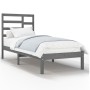 Gray solid wood single bed frame 90x190 cm by vidaXL, Beds and slatted bases - Ref: Foro24-3105762, Price: 120,73 €, Discount: %