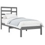 Gray solid wood single bed frame 90x190 cm by vidaXL, Beds and slatted bases - Ref: Foro24-3105762, Price: 120,73 €, Discount: %