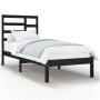 Estructura de cama individual madera maciza negra 90x190 cm de vidaXL, Camas y somieres - Ref: Foro24-3105764, Precio: 121,50...