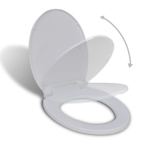 Ovaler weißer Soft-Close-Toilettensitz und -Deckel von vidaXL, Toiletten- und Bidetsitze - Ref: Foro24-141762, Preis: 18,59 €...