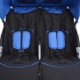 Blauer und schwarzer Zwillingskinderwagen aus Stahl von vidaXL, Kinderwagen - Ref: Foro24-10109, Preis: 176,28 €, Rabatt: %