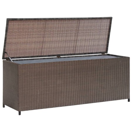 Braune Garten-Aufbewahrungsbox aus synthetischem Rattan, 120 x 50 x 60 cm von vidaXL, Aufbewahrungsboxen für den Außenbereich...