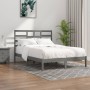 Estructura de cama doble de madera maciza gris 120x190 cm de vidaXL, Camas y somieres - Ref: Foro24-3105767, Precio: 134,21 €...