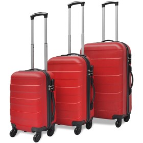 Set Trolley Maleta Rígida Tres Uds. Rojo de vidaXL, Maletas - Ref: Foro24-91143, Precio: 127,49 €, Descuento: %