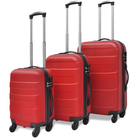 Set Trolley Maleta Rígida Tres Uds. Rojo de vidaXL, Maletas - Ref: Foro24-91143, Precio: 123,69 €, Descuento: %