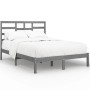 Estructura de cama doble de madera maciza gris 120x190 cm de vidaXL, Camas y somieres - Ref: Foro24-3105767, Precio: 134,21 €...