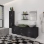 Conjunto de muebles de baño con lavabo y grifo 11 piezas negro de vidaXL, Muebles de baño - Ref: Foro24-273687, Precio: 455,1...