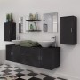 Conjunto de muebles de baño con lavabo y grifo 11 piezas negro de vidaXL, Muebles de baño - Ref: Foro24-273687, Precio: 455,1...