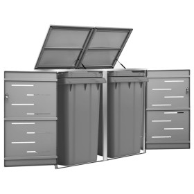 Shed for two steel garbage containers 138x77.5x112.5 cm by vidaXL, Waste container supports - Ref: Foro24-149555, Price: 368,...