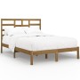 Estructura de cama doble madera maciza marrón miel 120x190 cm de vidaXL, Camas y somieres - Ref: Foro24-3105768, Precio: 128,...