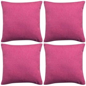 Cushion covers 4 pcs pink linen look 80x80 cm by vidaXL, Cushions - Ref: Foro24-131572, Price: 23,99 €, Discount: %