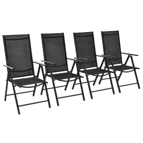 Folding garden chairs 4 pcs aluminum and black textilene by vidaXL, Garden chairs - Ref: Foro24-41731, Price: 211,34 €, Disco...