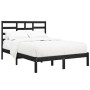 Black solid wood bed frame 120x190 cm by vidaXL, Beds and slatted bases - Ref: Foro24-3105769, Price: 153,91 €, Discount: %