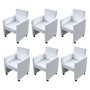 Sillas de comedor 6 uds cuero sintético blanco de vidaXL, Sillas de comedor - Ref: Foro24-160186, Precio: 731,22 €, Descuento: %