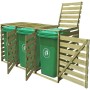 Triple garbage container shed made of impregnated wood for 240L. by vidaXL, Waste container supports - Ref: Foro24-42271, Pri...