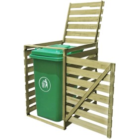 Cobertizo para contenedor de basura de madera impregnada 240 L de vidaXL, Soportes para contenedores de residuos - Ref: Foro2...