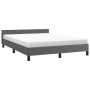 Estructura de cama con cabecero cuero sintético gris 140x200cm de vidaXL, Camas y somieres - Ref: Foro24-347505, Precio: 141,...