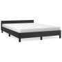 Bed frame with headboard black synthetic leather 140x200cm by vidaXL, Beds and slatted bases - Ref: Foro24-347501, Price: 139...