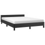 Bed frame with headboard black synthetic leather 140x200cm by vidaXL, Beds and slatted bases - Ref: Foro24-347501, Price: 139...