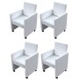 Sillas de comedor 4 unidades cuero sintético blanco de vidaXL, Sillas de comedor - Ref: Foro24-160185, Precio: 498,25 €, Desc...