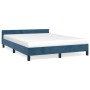 Dark blue velvet bed frame with headboard 140x200 cm by vidaXL, Beds and slatted bases - Ref: Foro24-347577, Price: 138,45 €,...