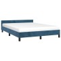 Dark blue velvet bed frame with headboard 140x200 cm by vidaXL, Beds and slatted bases - Ref: Foro24-347577, Price: 138,45 €,...