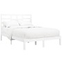 White solid wood bed frame 135x190 cm by vidaXL, Beds and slatted bases - Ref: Foro24-3105771, Price: 118,99 €, Discount: %