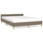 Bed frame with headboard in taupe gray fabric 140x200 cm by vidaXL, Beds and slatted bases - Ref: Foro24-347419, Price: 123,7...