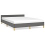 Bed frame with headboard in dark gray fabric 140x200 cm by vidaXL, Beds and slatted bases - Ref: Foro24-347416, Price: 129,19...