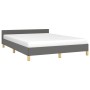 Bed frame with headboard in dark gray fabric 140x200 cm by vidaXL, Beds and slatted bases - Ref: Foro24-347416, Price: 129,19...