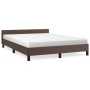 Estructura de cama cabecero cuero sintético marrón 140x200 cm de vidaXL, Camas y somieres - Ref: Foro24-347504, Precio: 134,8...