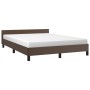 Estructura de cama cabecero cuero sintético marrón 140x200 cm de vidaXL, Camas y somieres - Ref: Foro24-347504, Precio: 134,8...