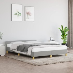 Light gray fabric bed frame with headboard 140x200 cm by vidaXL, Beds and slatted bases - Ref: Foro24-347415, Price: 139,99 €...