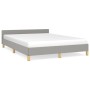 Light gray fabric bed frame with headboard 140x200 cm by vidaXL, Beds and slatted bases - Ref: Foro24-347415, Price: 121,82 €...